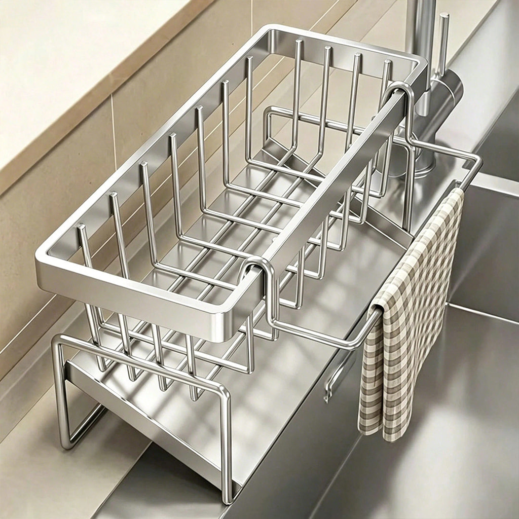 Dropfilterstore Stainless Steel Sponge Holder with Sloped Drain Design