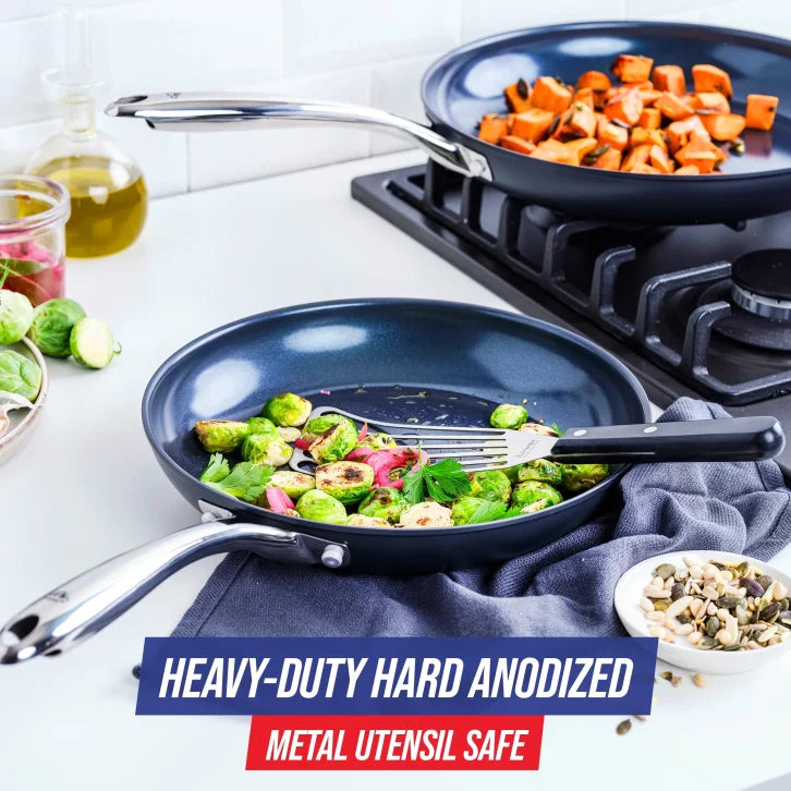 Ceramic Nonstick Egg Pan, Aluminum Frying Pan With Stainless Steel Base, Oven Safe, Dishwasher Safe Skillet