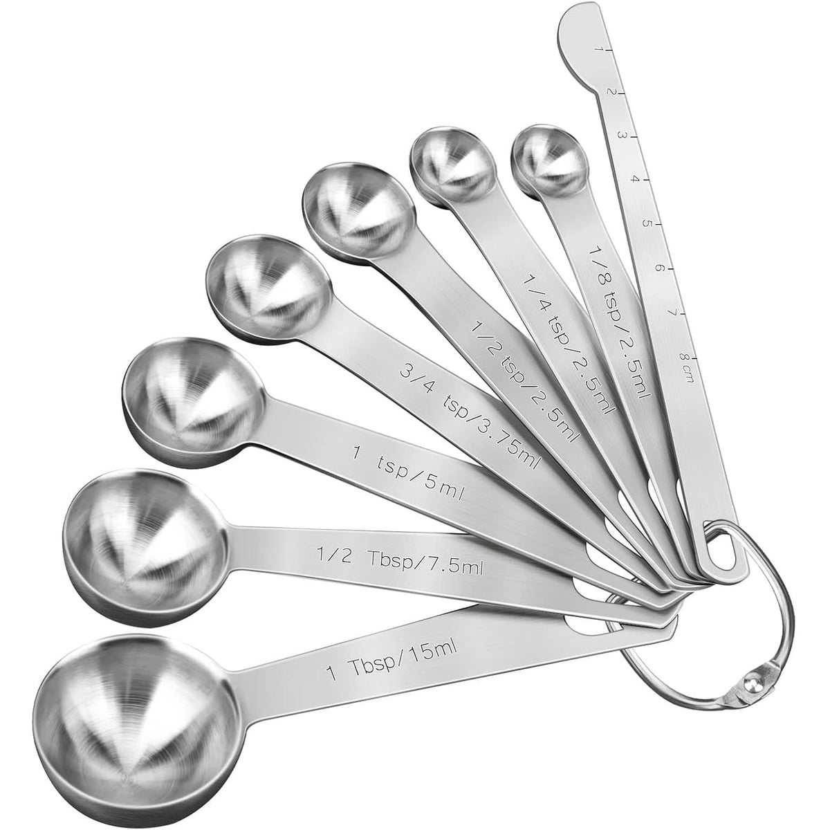 Dropfilterstore 8-Piece Stainless Steel Measuring Spoons, Engraved