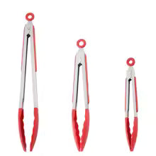 Dropfilterstore 12-Inch Silicone Kitchen Tongs with Locking Design