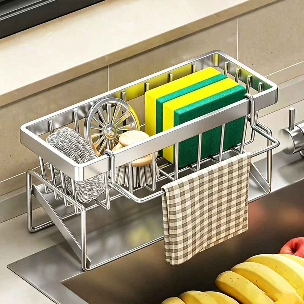 Dropfilterstore Stainless Steel Sponge Holder with Sloped Drain Design