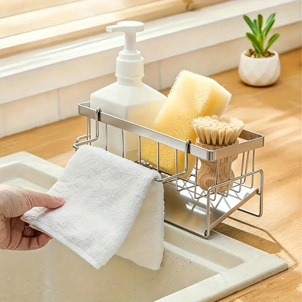 Dropfilterstore Stainless Steel Sponge Holder with Sloped Drain Design