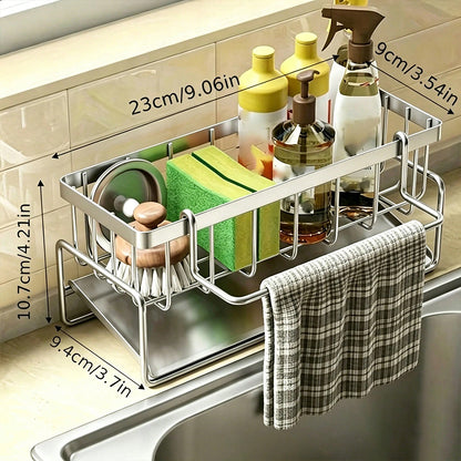 Dropfilterstore Stainless Steel Sponge Holder with Sloped Drain Design