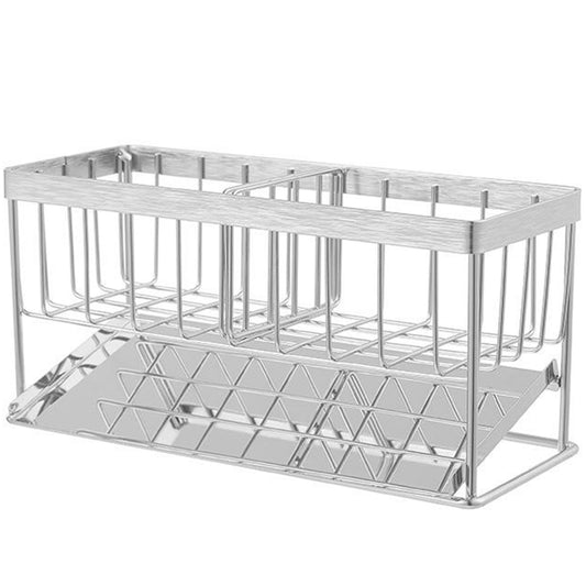 Dropfilterstore 304 Stainless Steel Sink Caddy with Soap Dispenser
