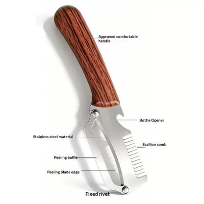 Dropfilterstore 3-in-1 Vegetable Peeler with Bottle Opener, PP Handle
